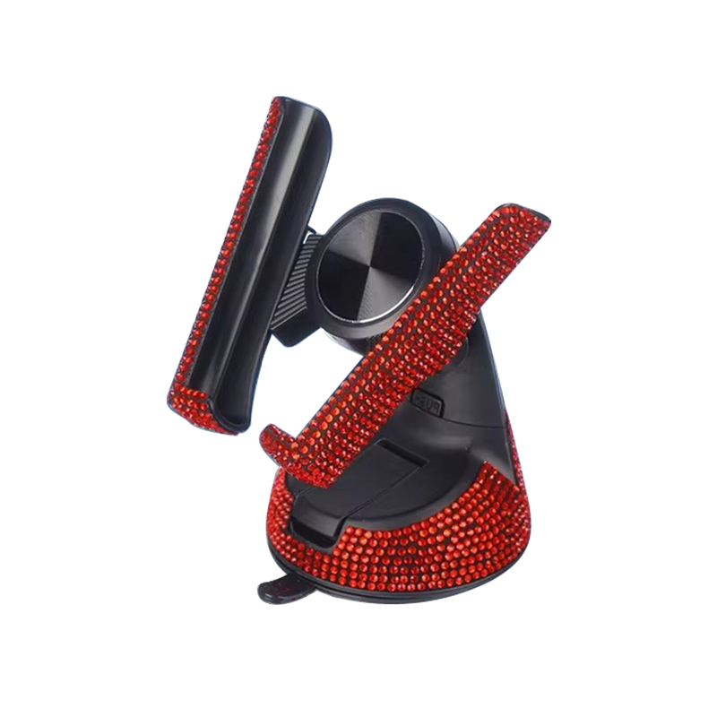 Spldsun Support Téléphone Voiture, Rotatif à 360° Support Telephone, Strass Support Téléphone Voiture, Avec Kit Conversion, Pour Tableau Bord Voiture, Bouches D'aération (Rose