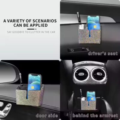 Scatola portaoggetti per auto in pasta scintillante Bling Paste Car Storage Box