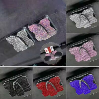 Clip per occhiali da sole per auto in cristallo Crystal Car Sunglasses Clip